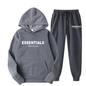 Chándal con capucha Fear of God Essentials gris oscuro