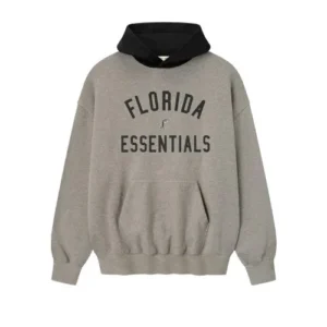 Vista frontal de la sudadera con capucha Essentials Marlins, confeccionada en algodón premium con corte oversize y diseño deportivo.