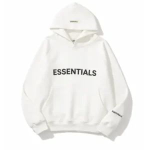 Sudadera con capucha extragrande ESSENTIALS blanca