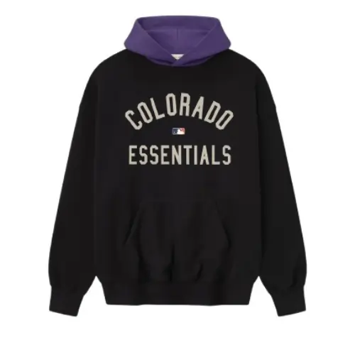 Sudadera con capucha Essentials Rockies Sudadera con capucha Essentials Rockies negra unisex de algodón en España