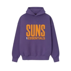 Sudadera con capucha deportiva Essentials de los Suns vista frontal, confeccionada en algodón de primera calidad, corte oversize y estilo inspirado en el baloncesto.