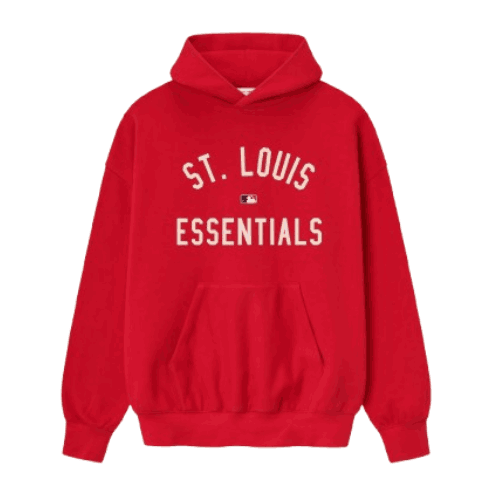 Sudadera con capucha roja Essentials ST Louis Sudadera con capucha roja Essentials ST Louis unisex