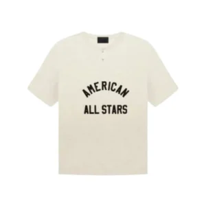 Camiseta Essentials Fear of God American All Stars vista frontal con diseño premium, ajuste relajado y estilo urbano.