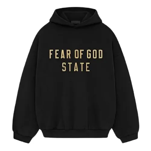 1977 Essentials Black Hoodie 1977 Essentials Black Hoodie Vista Frontal