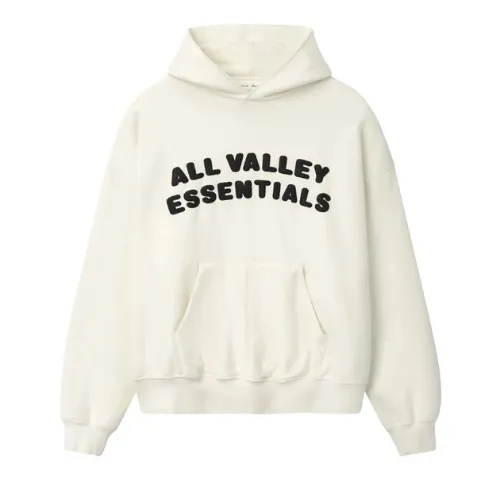 Essentials 90s All Valley Ivory Hoodie Essentials 90s All Valley Ivory Hoodie Front View