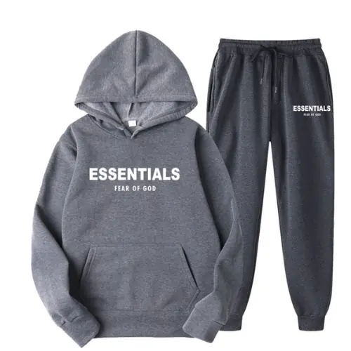 Chándal con capucha Fear of God Essentials gris oscuro