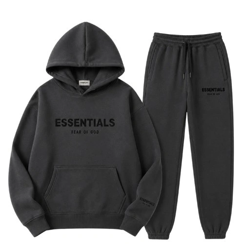 Chándal con Capucha Fear of God Essentials Gris Oscuro | Calidad Premium Chándal con capucha Fear of God Essentials gris oscuro con tejido suave, diseño minimalista y ajuste relajado.