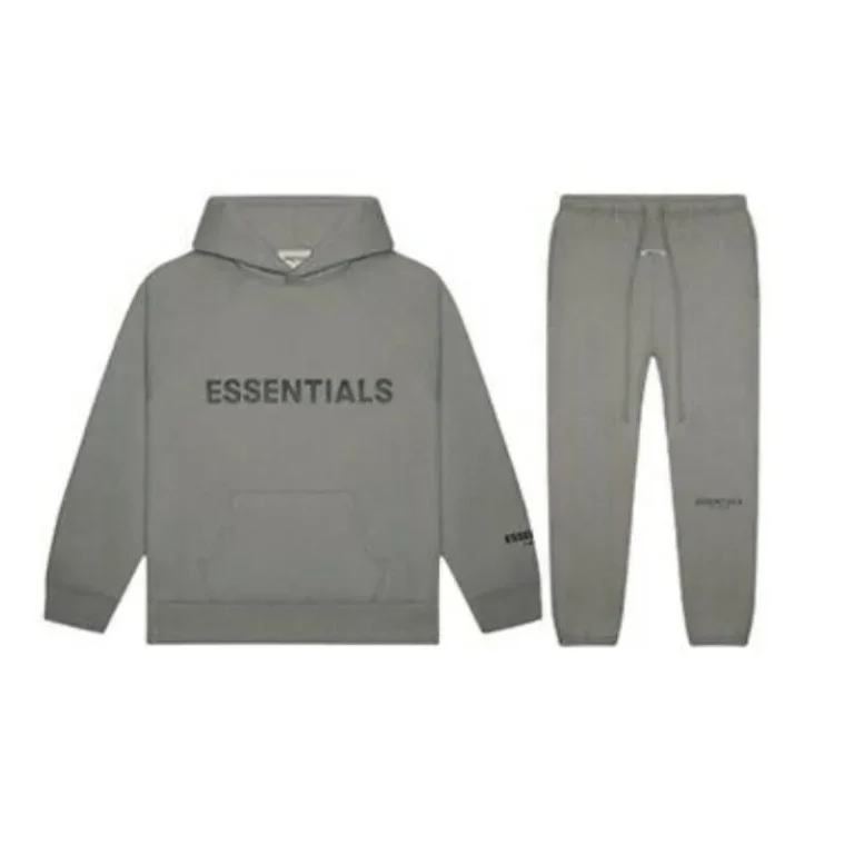 Essentials Fear Of God Chándal Gris | Confort Premium y Estilo Urbano Essentials Fear Of God chándal gris con sudadera de capucha, tejido de algodón premium y corte relajado.