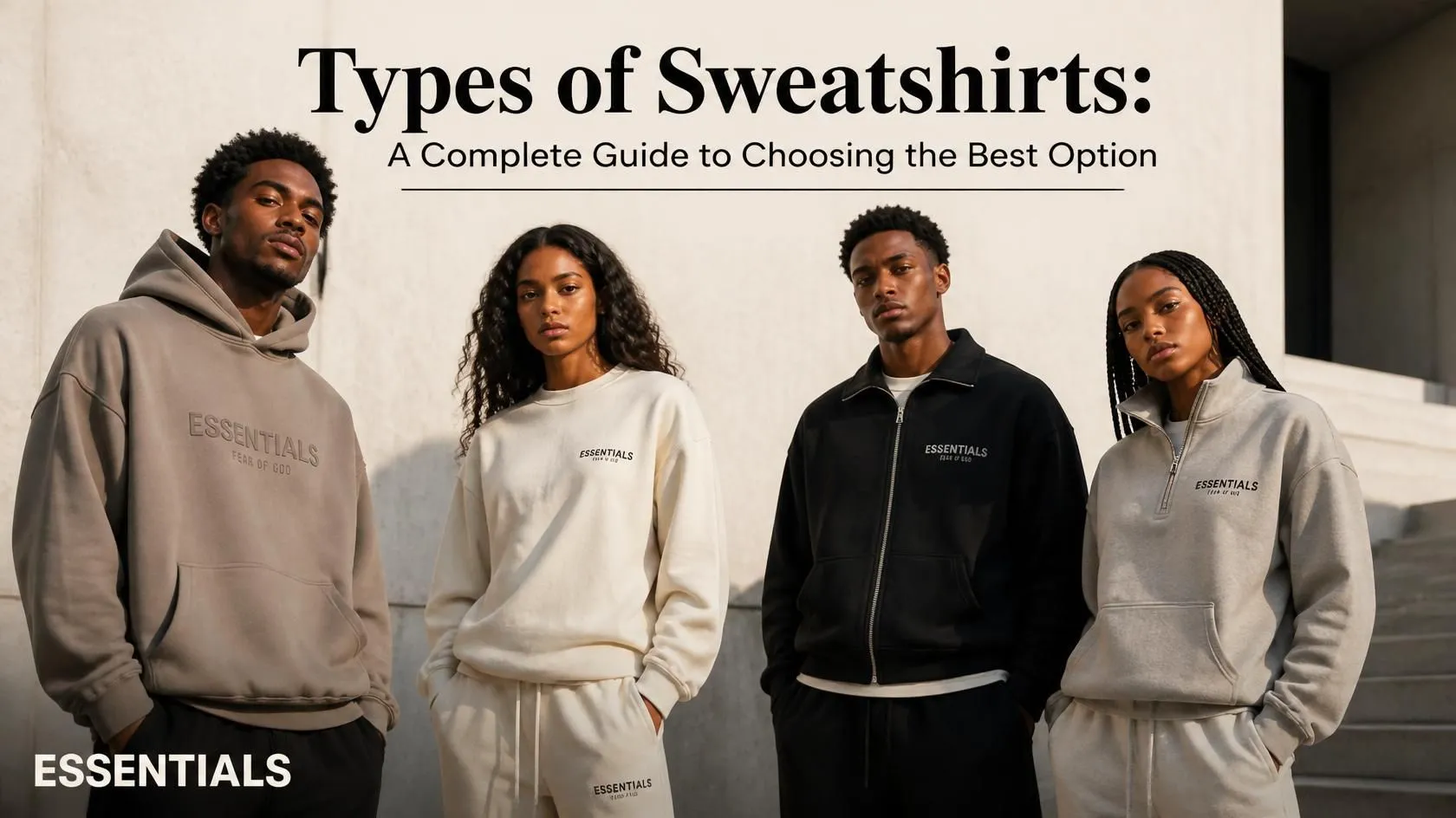 Diferentes tipos de Sweatshirts modernos en varios estilos, colores y diseños para elegir la opción perfecta según cada ocasión.