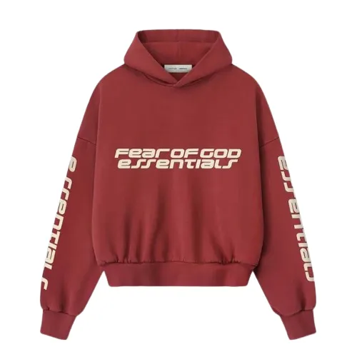 FEAR OF FEAR OF GOD ESSENTIALS Logo Hoodie GreyGOD ESSENTIALS Sudadera con capucha estampada con el logo FEAR OF GOD ESSENTIALS Sudadera con capucha estampada con el logo