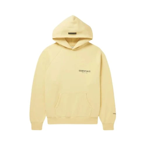Sudadera con capucha Cream Essentials Fear of God sudadera con capucha Cream Essentials Fear of God, hoodie color crema, algodón premium, corte oversize y estilo urbano