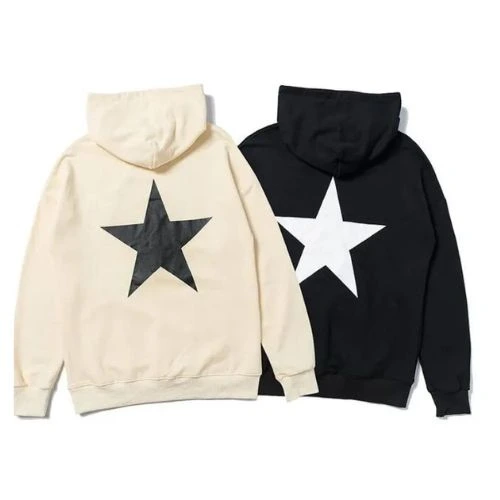 Vista trasera de la sudadera con capucha Essentials Fear Of God Star con diseño minimalista y confección premium.