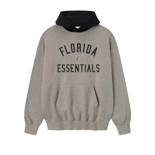 Vista frontal de la sudadera con capucha Essentials Marlins, confeccionada en algodón premium con corte oversize y diseño deportivo.