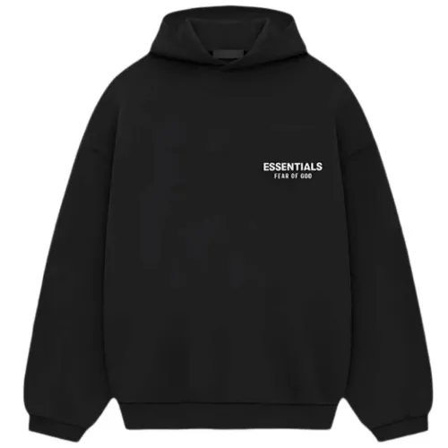 Fear of God Sudadera con capucha Black Essentials con logo Fear of God Sudadera con capucha Black Essentials con logo"Essentials Fear of God" en el frente, con diseño minimalista, bolsillo canguro y ajuste relajado