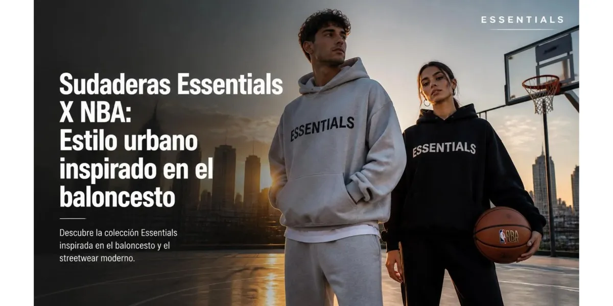Sudaderas Essentials NBA con diseño urbano inspirado en el baloncesto, ideales para un estilo streetwear moderno y cómodo.
