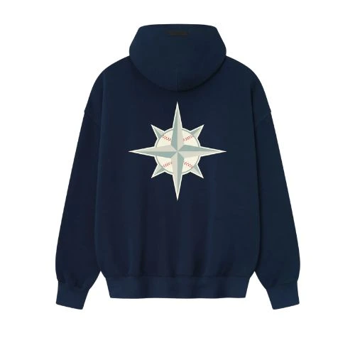Vista trasera de la sudadera con capucha Essentials Seattle con silueta amplia, diseño minimalista y confección premium.